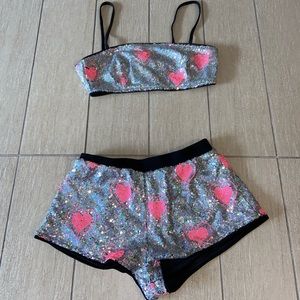 Jaded London heart sequin co ord